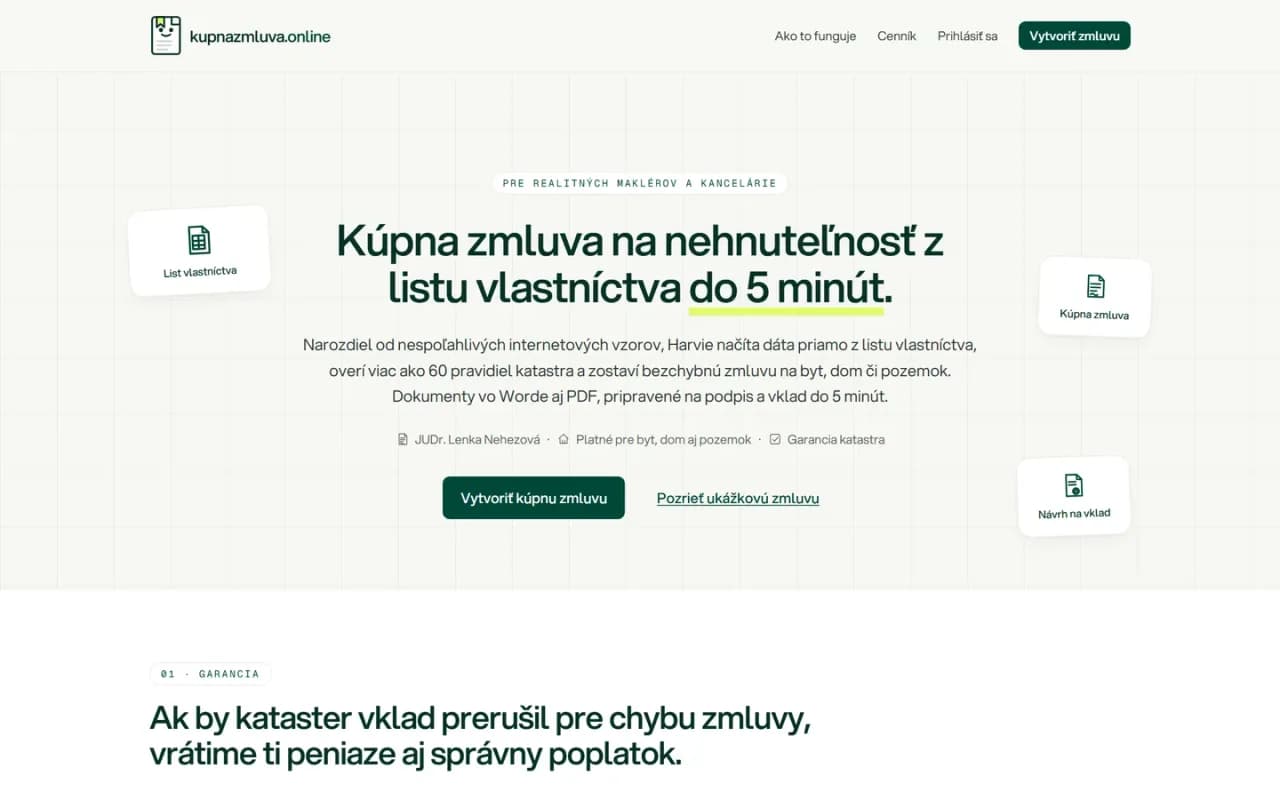 kupnazmluva.online – kúpna zmluva z listu vlastníctva