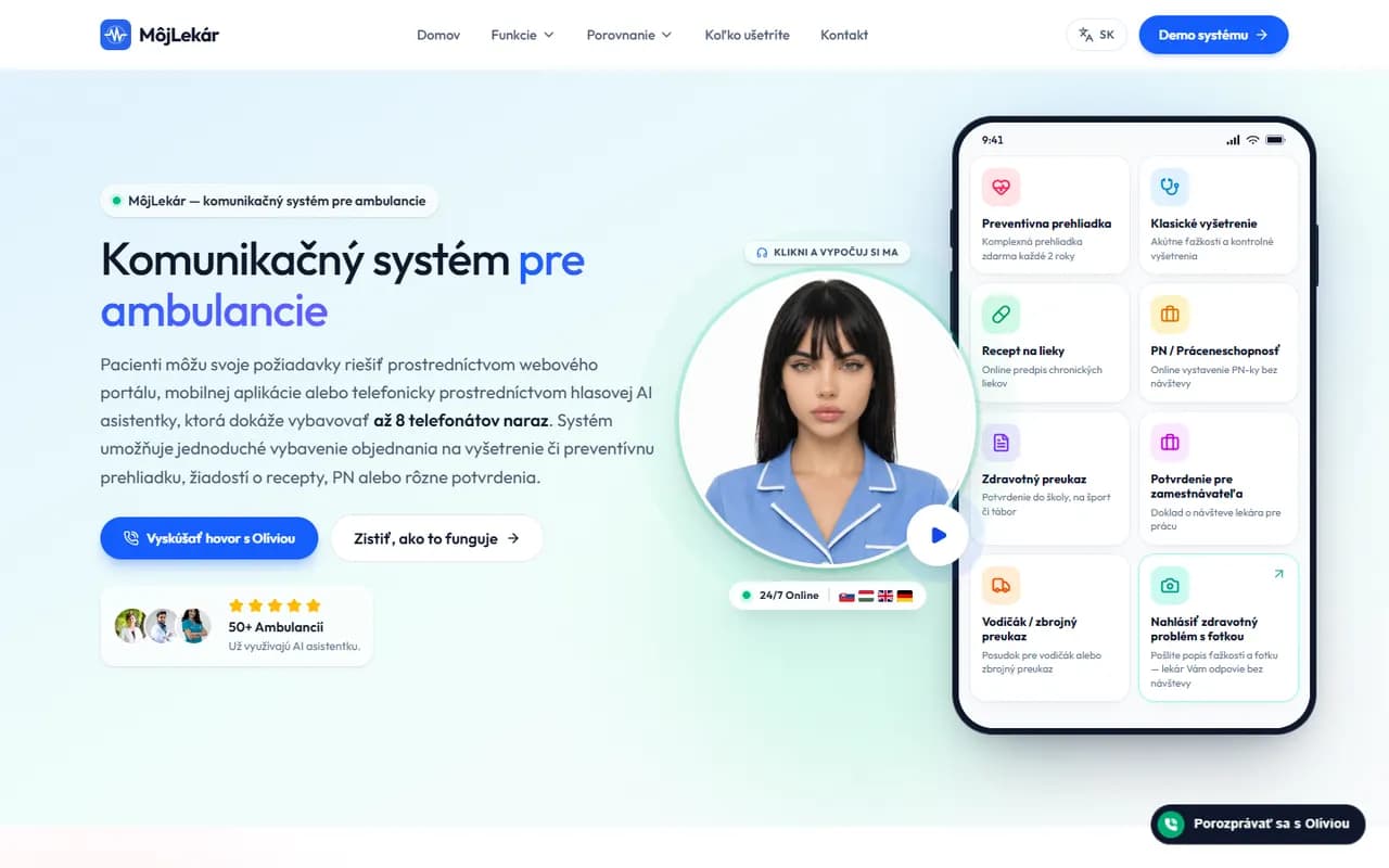 MôjLekár.app – komunikačný systém pre ambulancie