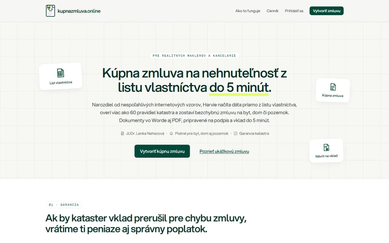 kupnazmluva.online – kúpna zmluva z listu vlastníctva