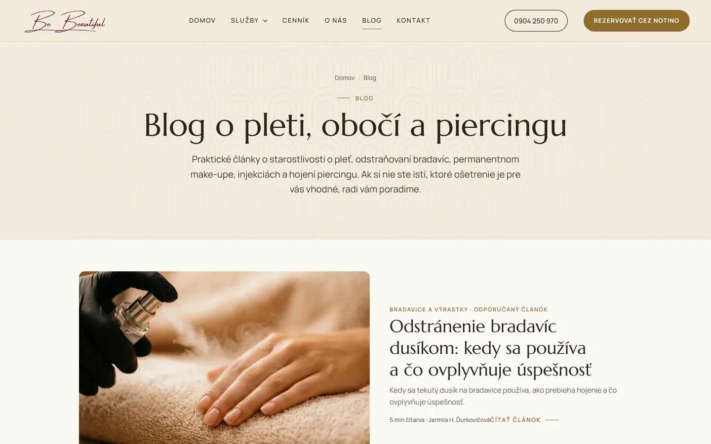Nový web Be Beautiful: prehľad blogu
