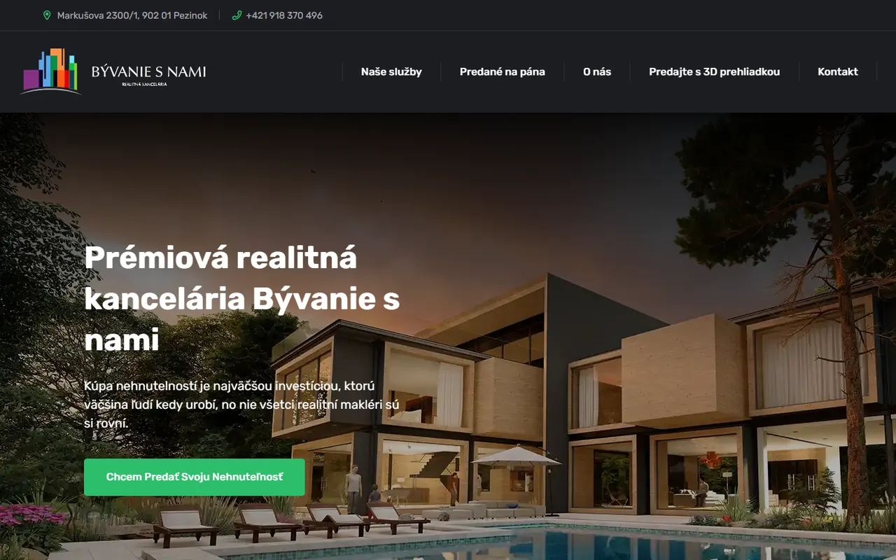 Bývanie s Nami – web