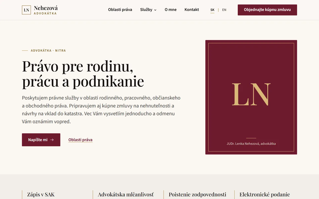 JUDr. Lenka Nehezová – web
