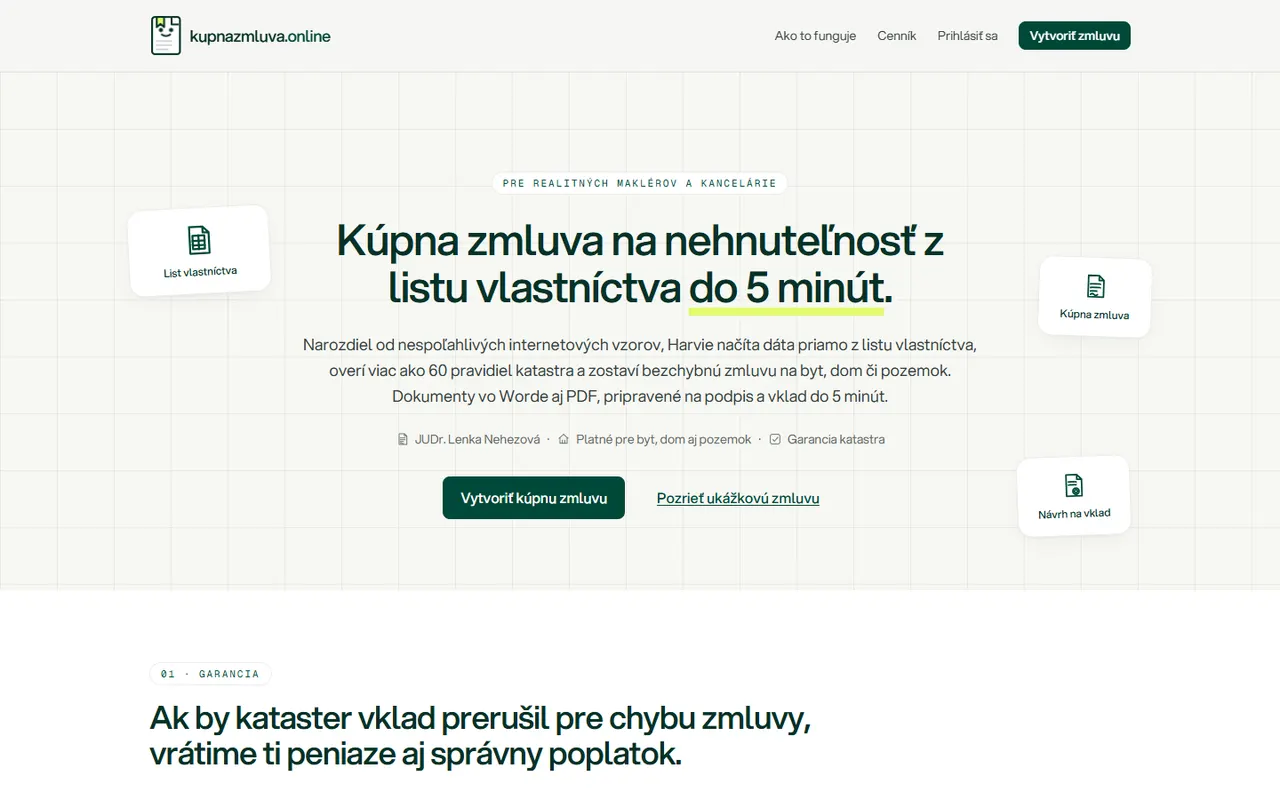 kupnazmluva.online – kúpna zmluva z listu vlastníctva